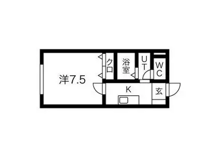 M-FLAT衣摺I(1K/2階)の間取り写真