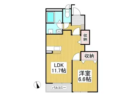 MAI PARTIR(1LDK/1階)の間取り写真