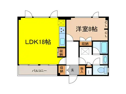 第二荒井ビル(1LDK/3階)の間取り写真