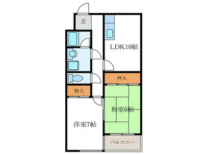 レジデンス岡崎(2LDK/4階)の間取り写真