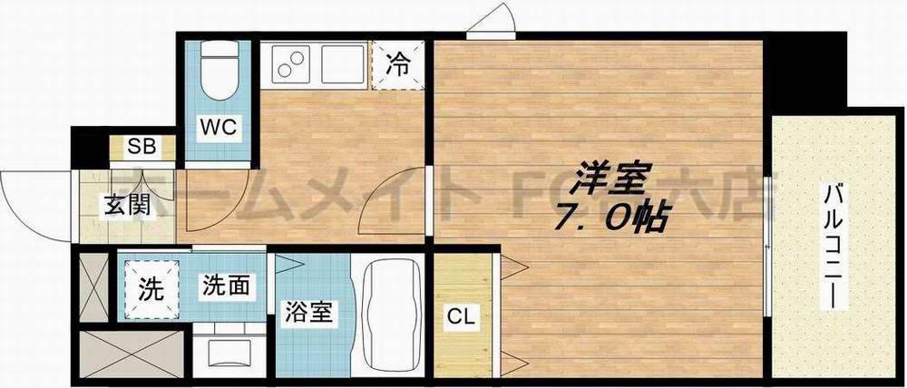 ALZA松ヶ枝II(1K/6階)の間取り写真