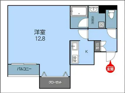 コートプリエール(1K/5階)の間取り写真