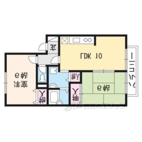 ラ・ルミエールⅠ(2LDK/1階)の間取り写真