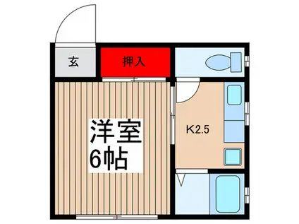 グリーンコーポ(1K/2階)の間取り写真