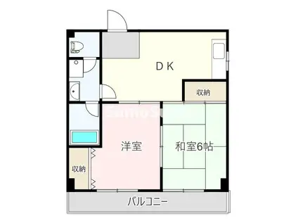 カマラード(2DK/4階)の間取り写真
