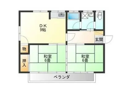 第二橋本マンション(2DK/2階)の間取り写真