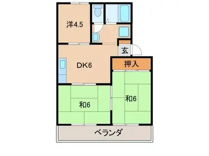 セジュール平柳(3DK/2階)の間取り写真