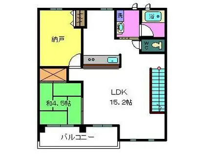 アマール名高(1SLDK/2階)の間取り写真