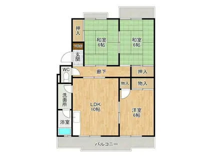 森田ハイツ(3LDK/4階)の間取り写真