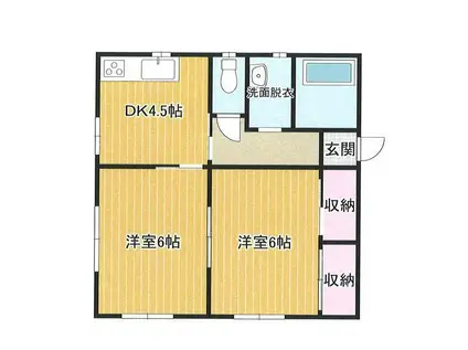 CORNER本通(2DK/2階)の間取り写真