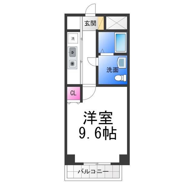 クリアグラン(1K/5階)の間取り写真