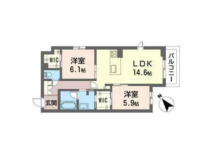 エクラージュSHM(2LDK/1階)の間取り写真
