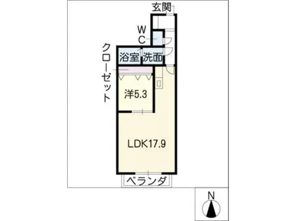 ドミール ラッシュレ(1LDK/2階)の間取り写真