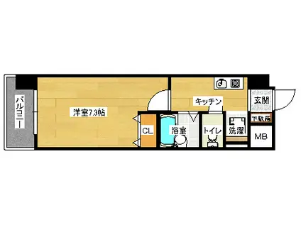 サンハイム御幸(1K/2階)の間取り写真