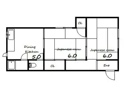 青谷ハイツ(2DK/2階)の間取り写真