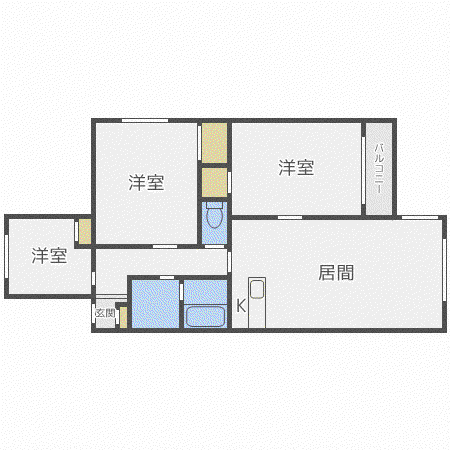 ブラウンウッド1(3LDK/3階)の間取り写真