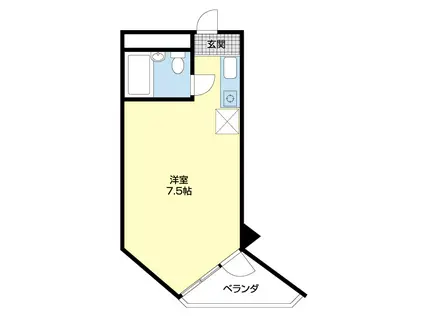 ハイツウエストロード(ワンルーム/3階)の間取り写真