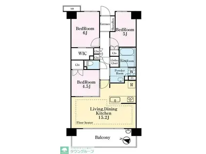 リーフィアレジデンス狛江和泉本町(3LDK/8階)の間取り写真
