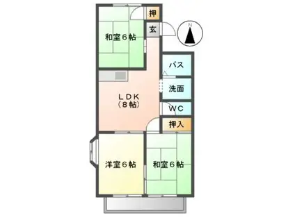 アネックス(3DK/2階)の間取り写真