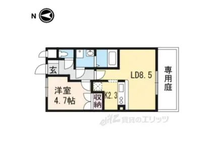 ウェンブリー(1LDK/1階)の間取り写真