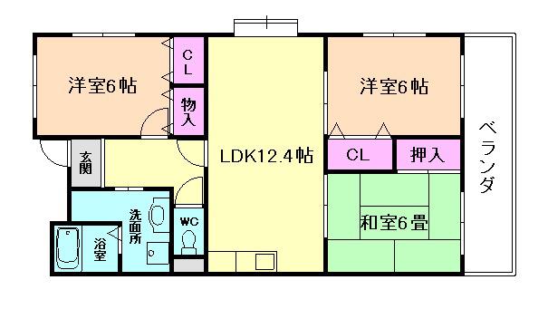 ガーデンハイツII(3LDK/3階)の間取り写真