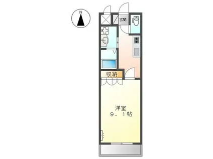 パークヒルズ庄町(1K/5階)の間取り写真