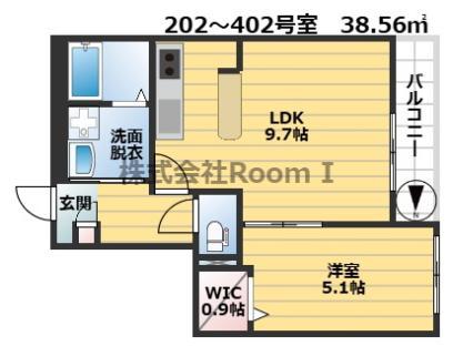 AGIO空堀 旭化成ヘーベルメゾンHEBEL HAUS(1LDK/4階)の間取り写真