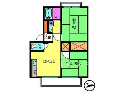 パナハイツ東葛西(2DK/1階)の間取り写真