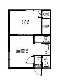 テラスハウス忠和(1DK/1階)の間取り写真