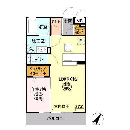 パークドプランタンA(1LDK/1階)の間取り写真
