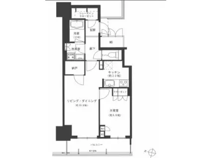 グランクロスタワー広島(1LDK/12階)の間取り写真