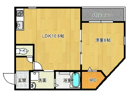 コウジィコート野崎(1LDK/1階)の間取り写真