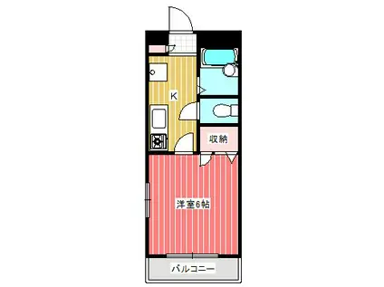 ISハウス(1K/2階)の間取り写真