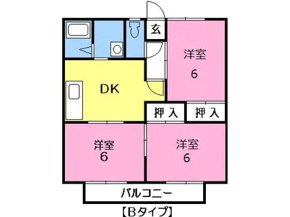 エルパラシオS(2LDK/2階)の間取り写真