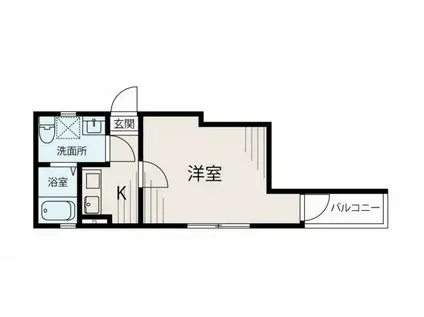 ランド横浜蒔田(1K/2階)の間取り写真