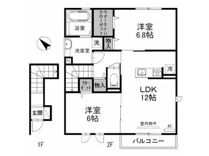 サニーコート加佐(2LDK/1階)の間取り写真