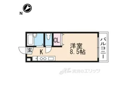 加賀山コーポ7(ワンルーム/2階)の間取り写真