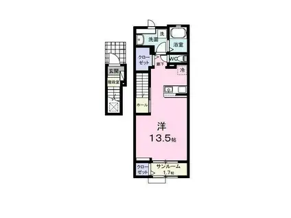 E-SPHERE 中延(ワンルーム/2階)の間取り写真