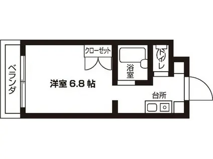 グランデール瑞穂(1K/3階)の間取り写真