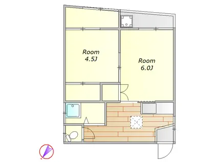 メゾンタカオ(2K/1階)の間取り写真