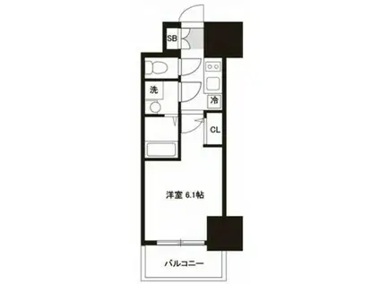 エスリード弁天町ノースプレミア(1K/2階)の間取り写真