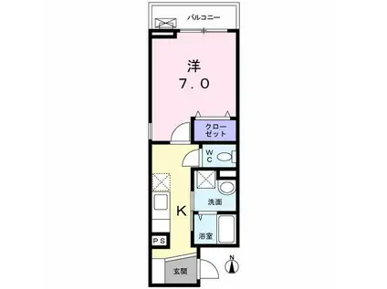 グランツ・シラネ(1K/1階)の間取り写真