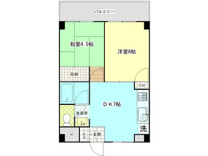 トーヨーマリンハイム(2DK/8階)の間取り写真