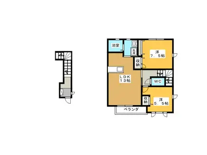 メゾンAIGI D棟(2LDK/2階)の間取り写真