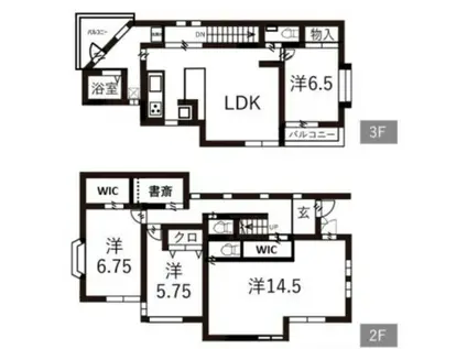 ステージK(3LDK/2階)の間取り写真