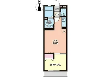 萩野町アパート(1LDK/3階)の間取り写真