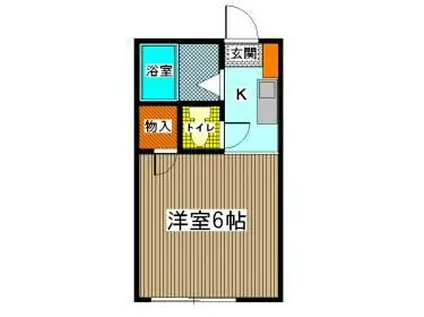 ロックウェル大久保(1K/1階)の間取り写真