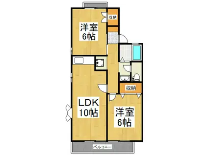 セジュール・モローB(2LDK/1階)の間取り写真