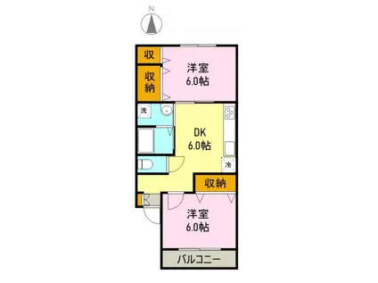 メゾン前原(2DK/1階)の間取り写真
