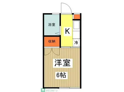 ささせハイム(1K/2階)の間取り写真